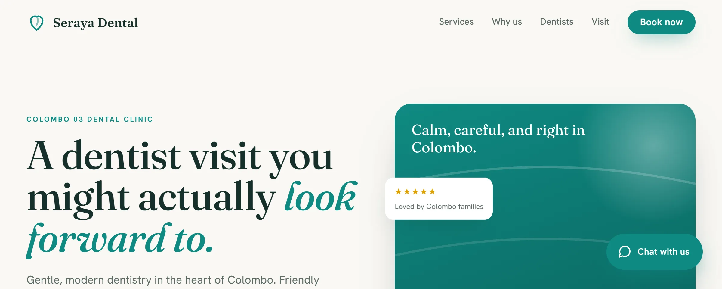 Preview of the Seraya Dental website